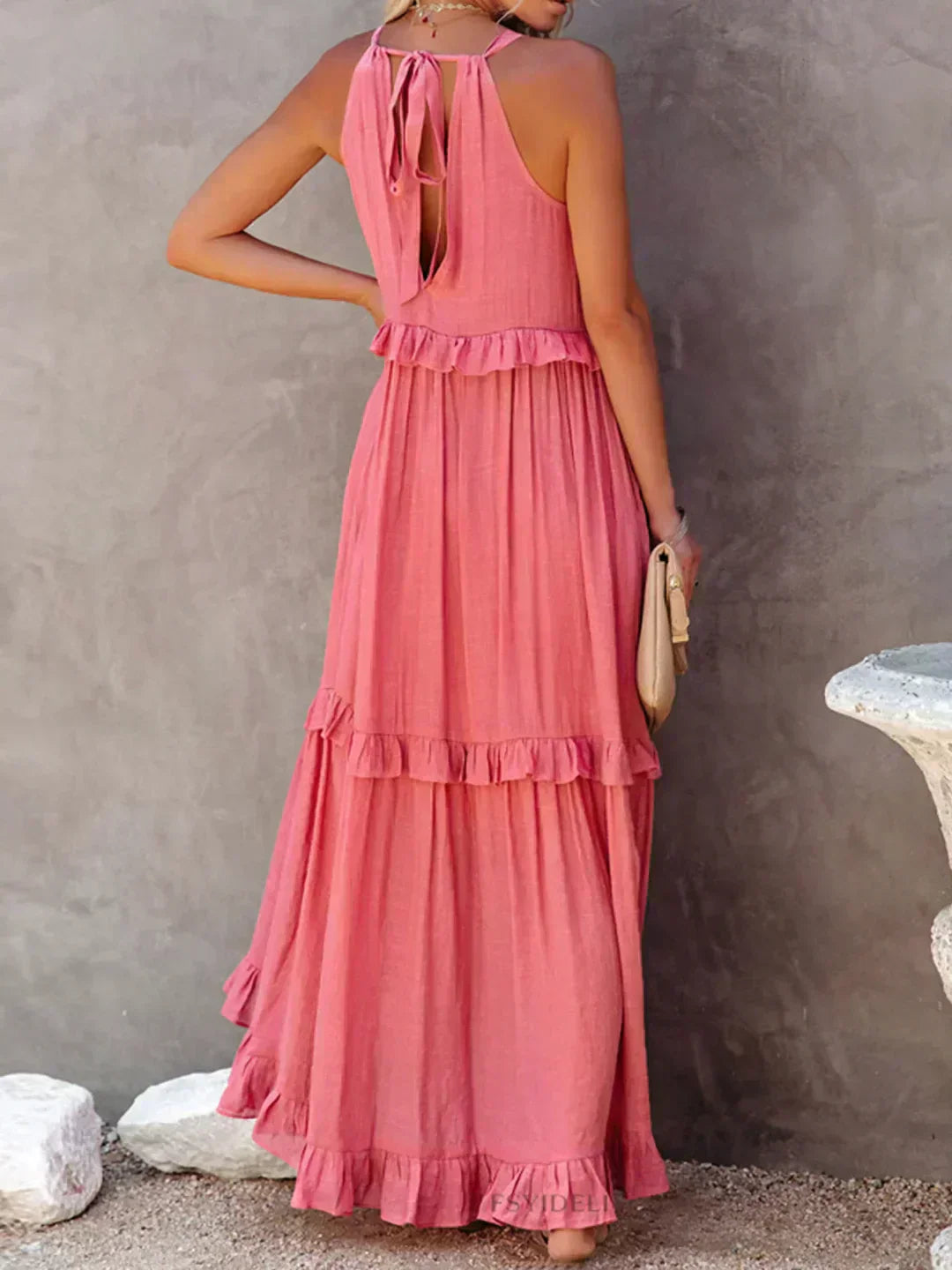 Women's Elegant Sleeveless Dress with Ruffles