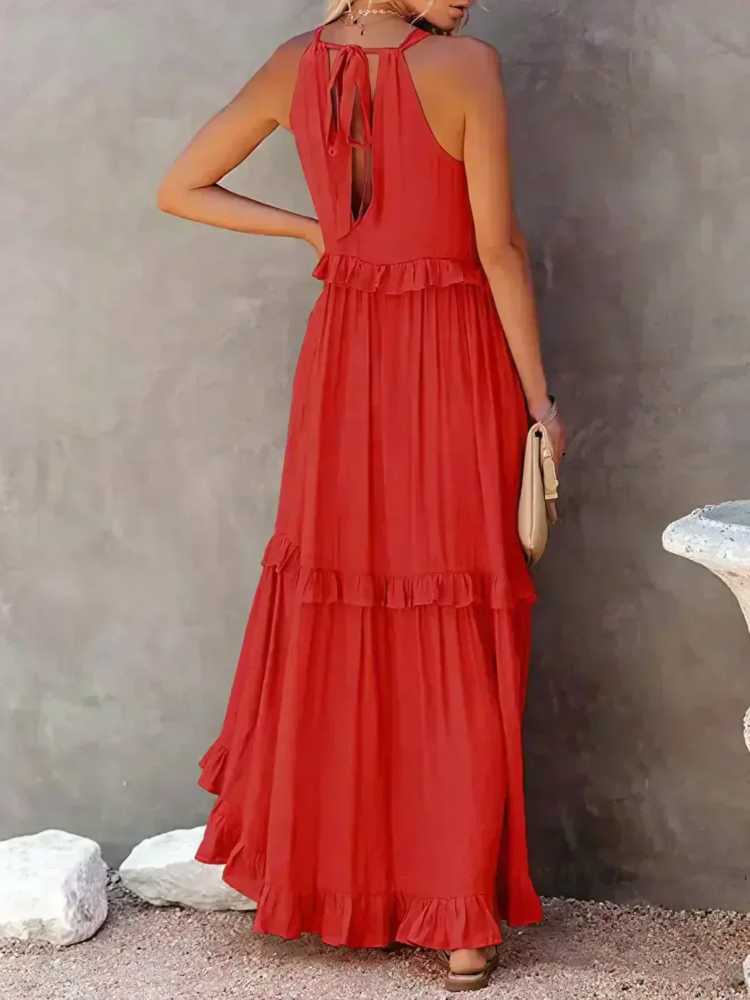 Women's Elegant Sleeveless Dress with Ruffles
