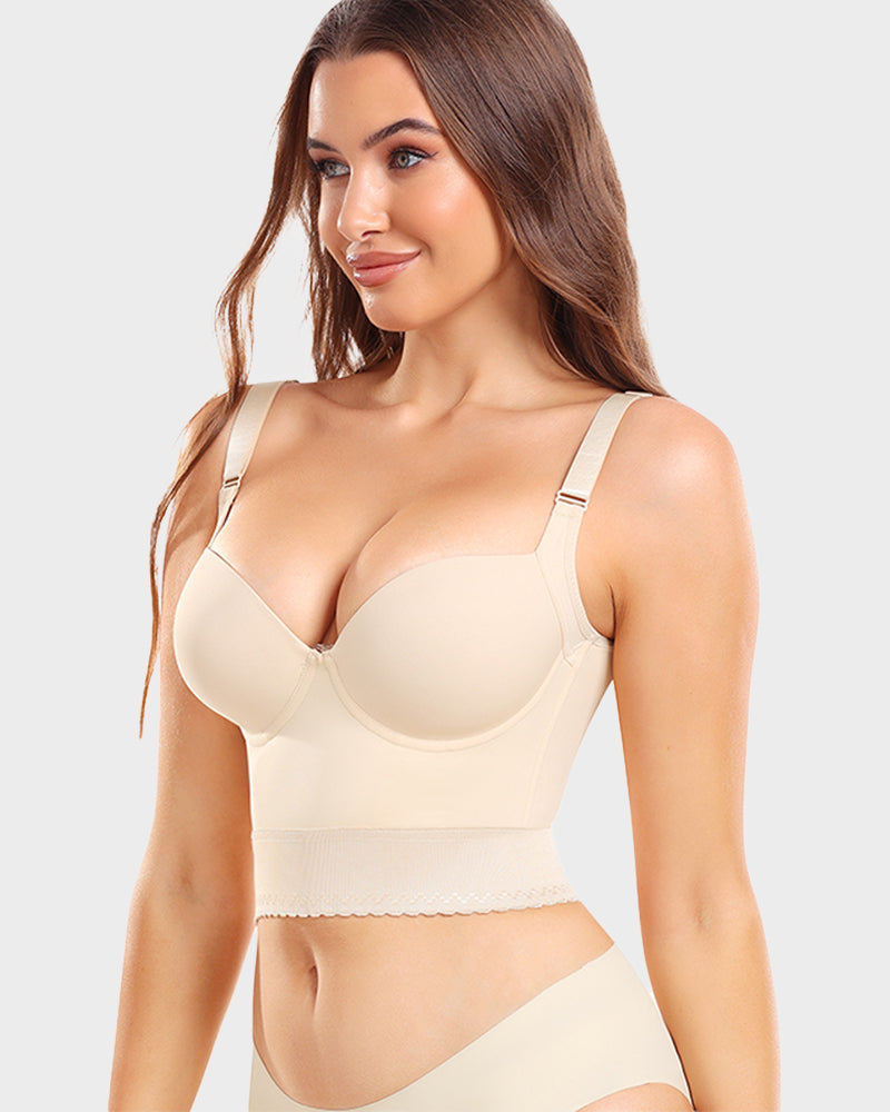 Women's Built-In Shapewear Longline Push-Up Bra
