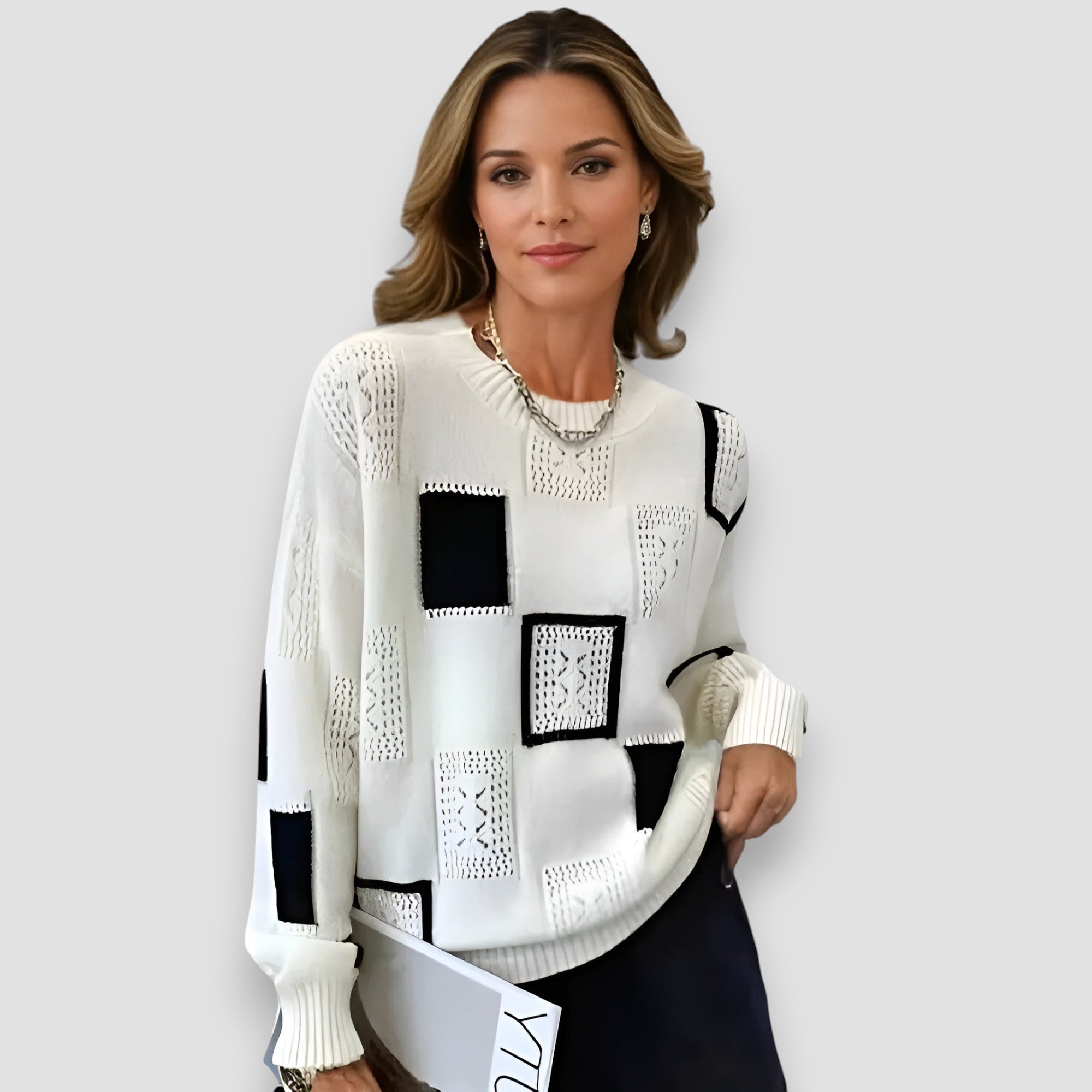 Women's Elegant Squares Sweater