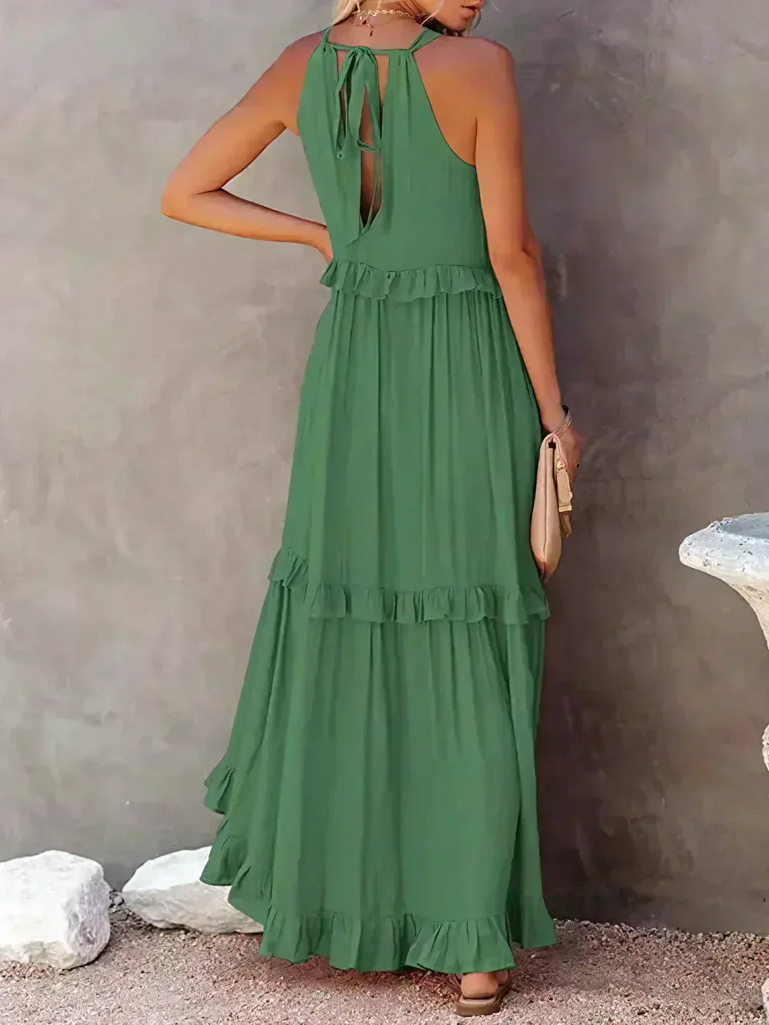 Women's Elegant Sleeveless Dress with Ruffles