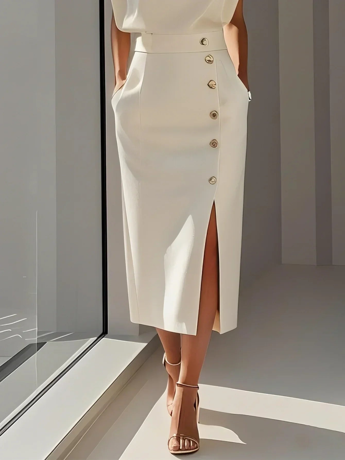 Women's Effortless Charm Midi Dress