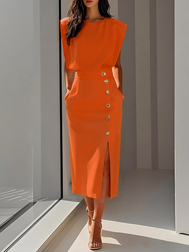 Women's Effortless Charm Midi Dress
