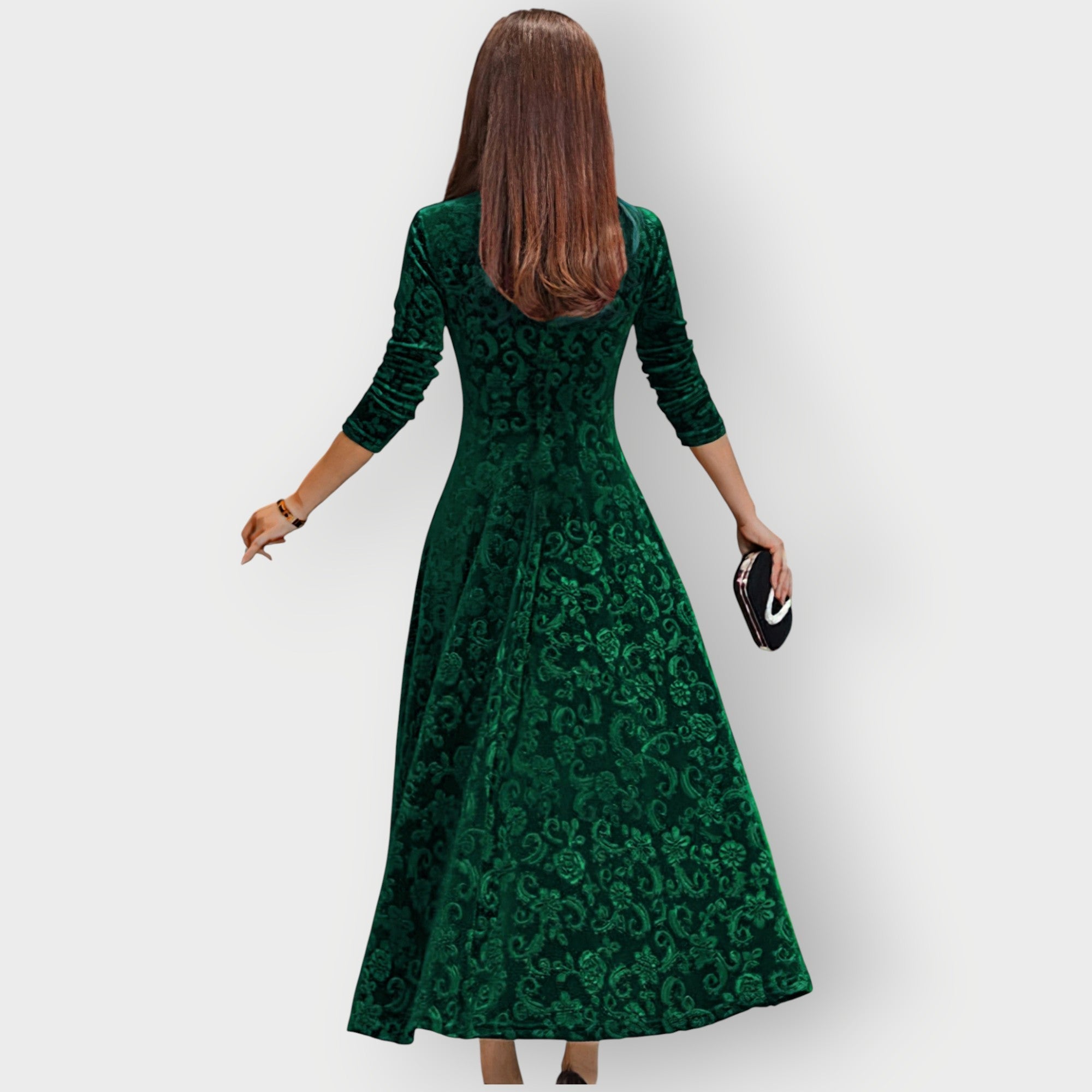 Women's Vintage Velvet Midi Dress