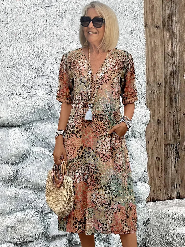Women's Colorful Midi Dress