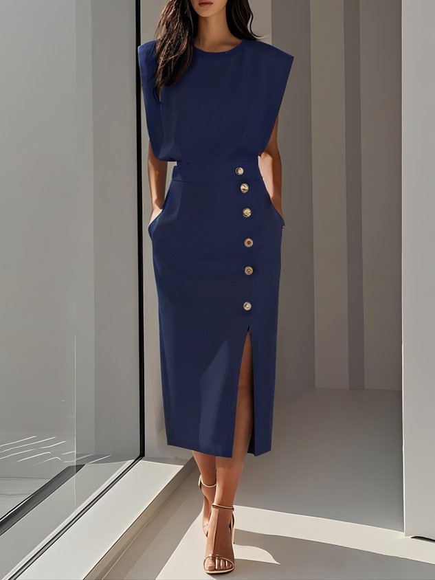 Women's Effortless Charm Midi Dress