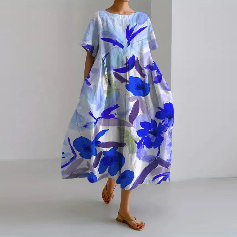 Women's Summer Floral Dress with Flattering Cut and Freedom of Movement.