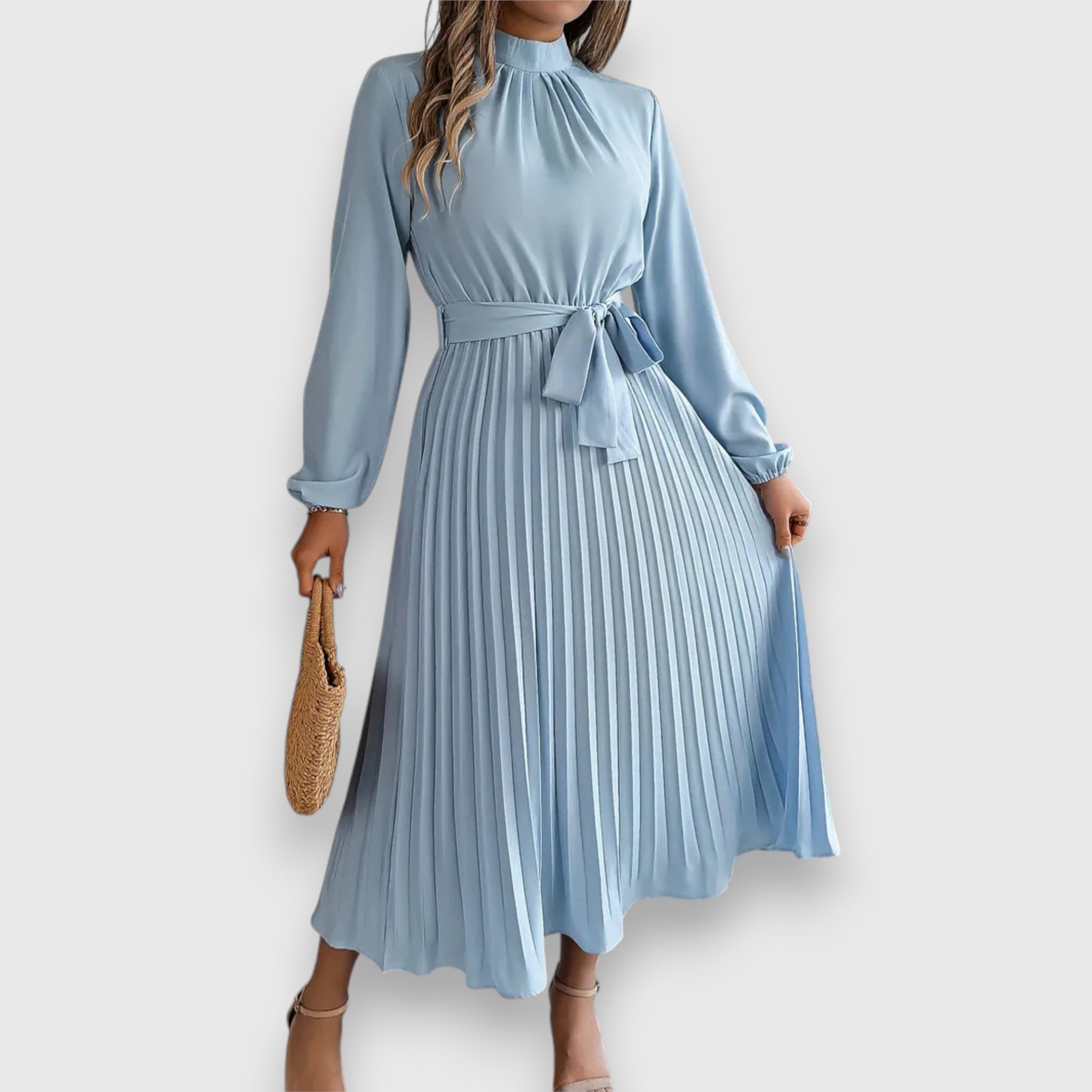 Women's Elegant Pleated Midi Dress