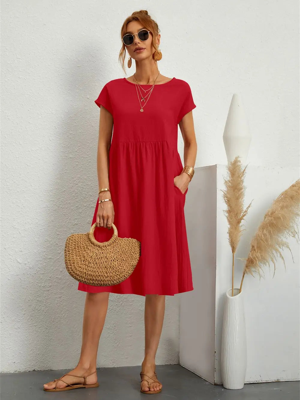 Women's Casual Pocket Dress