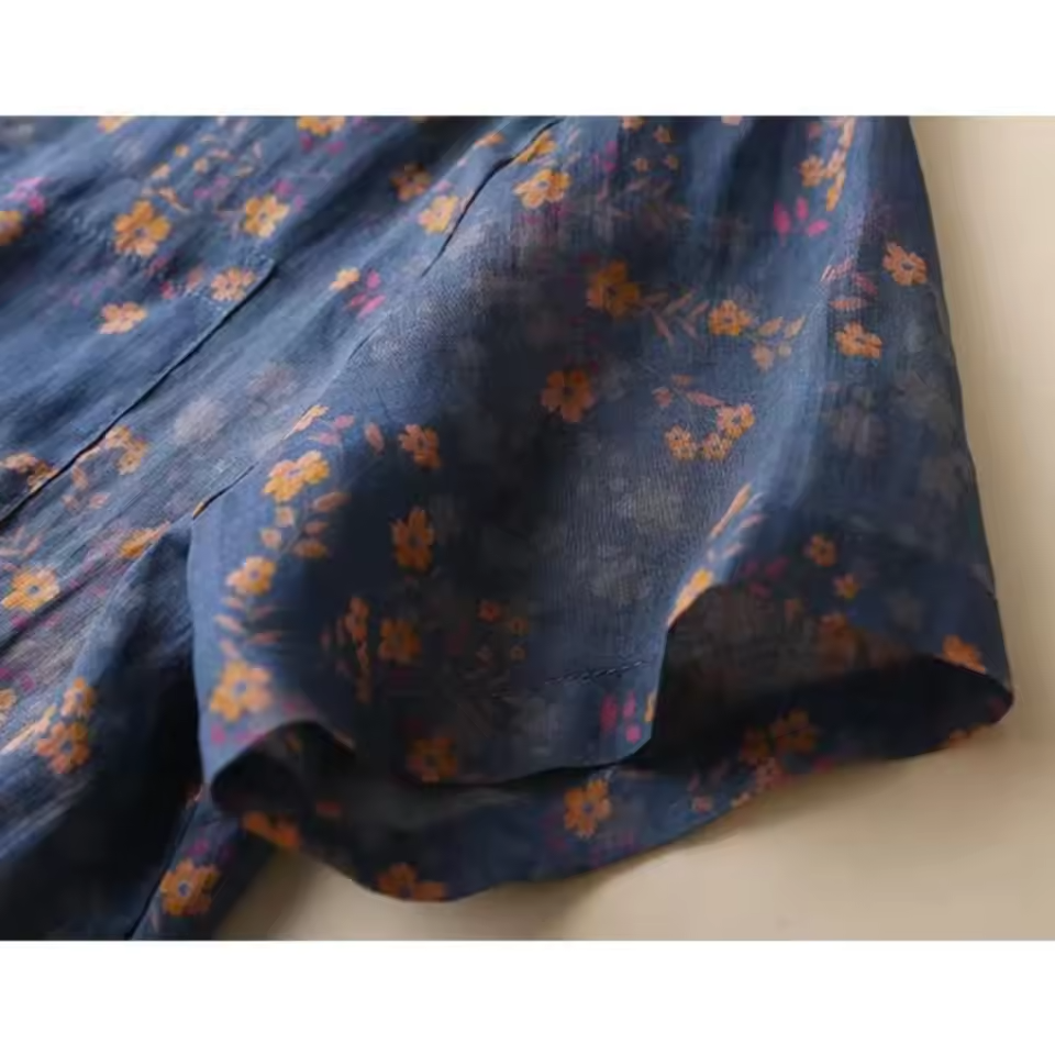 Women's Floral Half-Placket Shirt