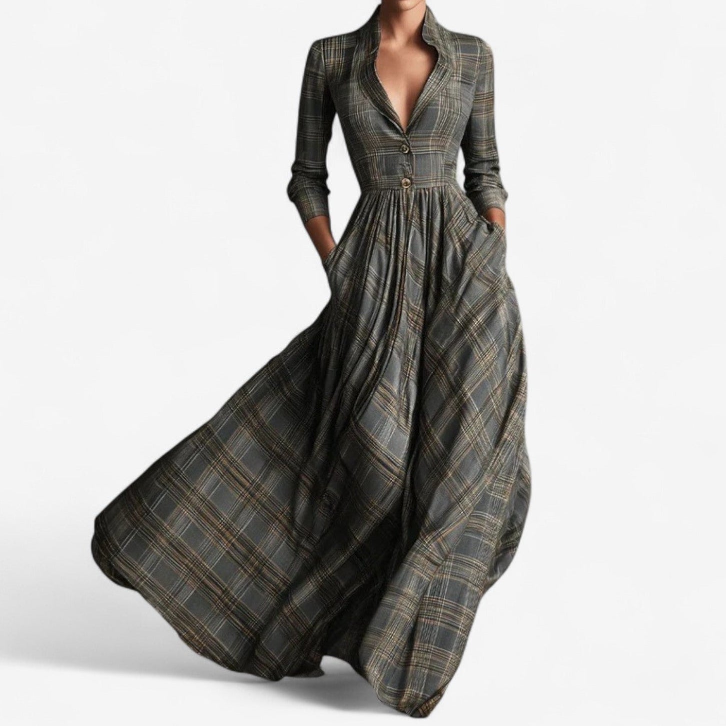 Women's Chic Chekered Dress