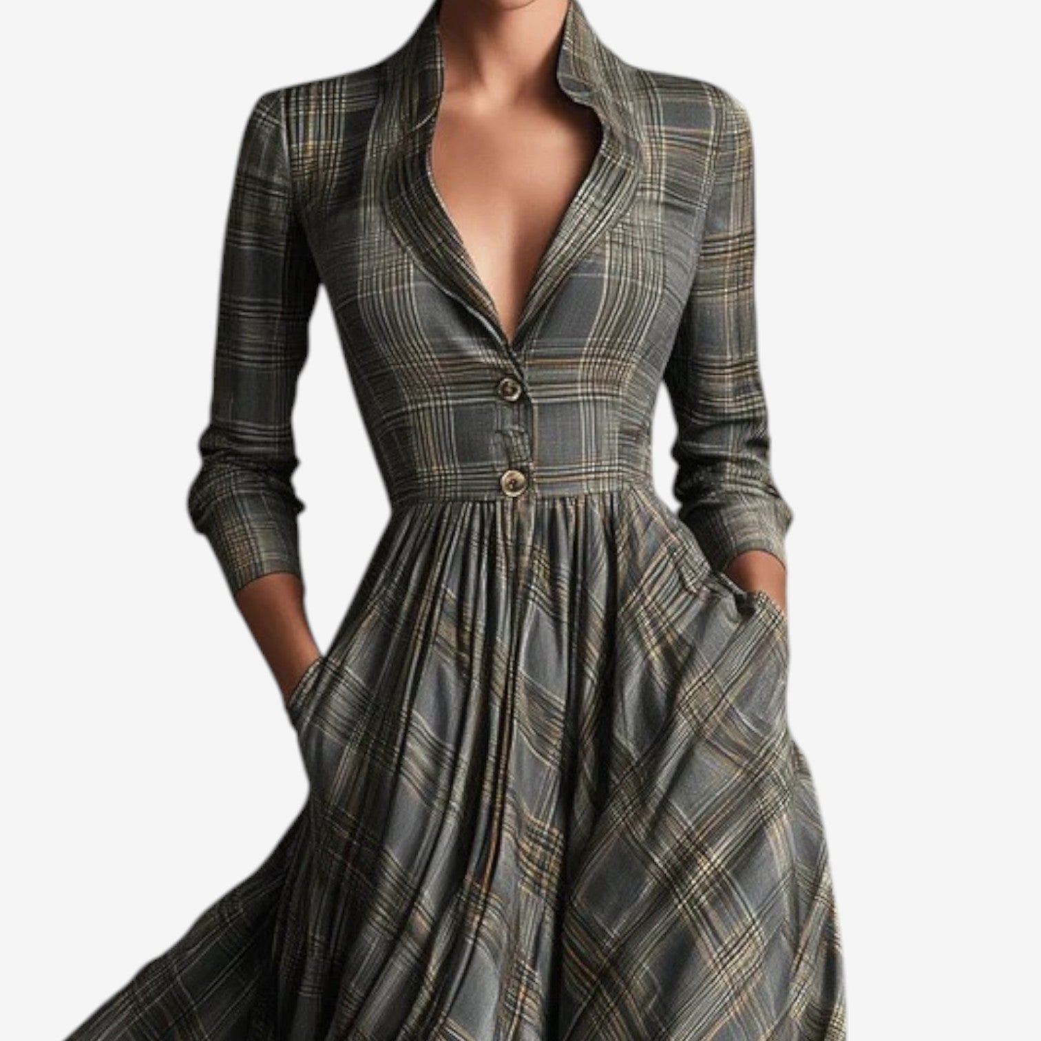 Women's Chic Chekered Dress