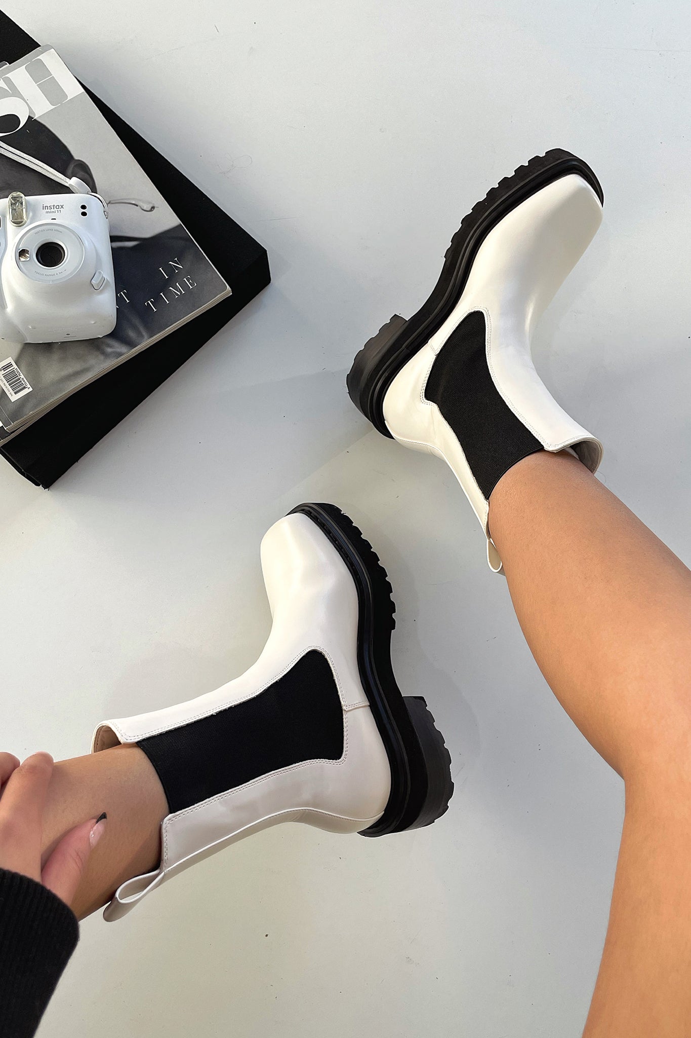 Women's Two-Tone Ankle Boots