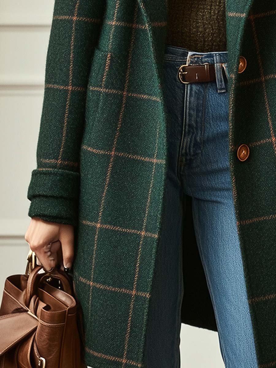 Women's Classic Plaid Coat