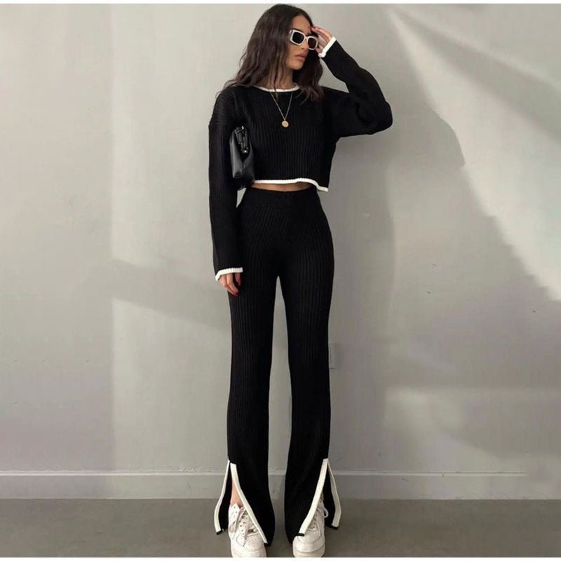 Women's Knitted Two-Piece Set – Stylish & Comfortable