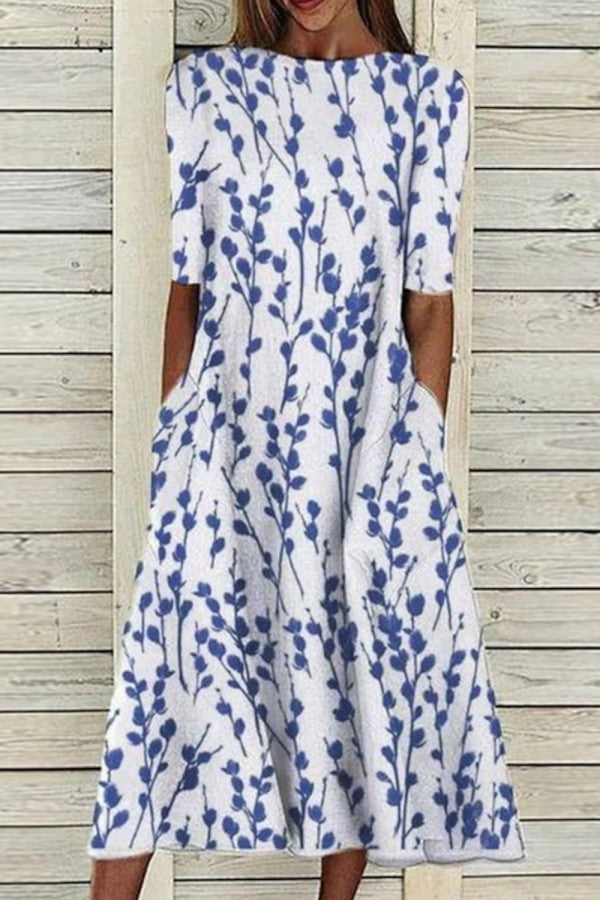Women's Crew Neck Half Sleeve Dress