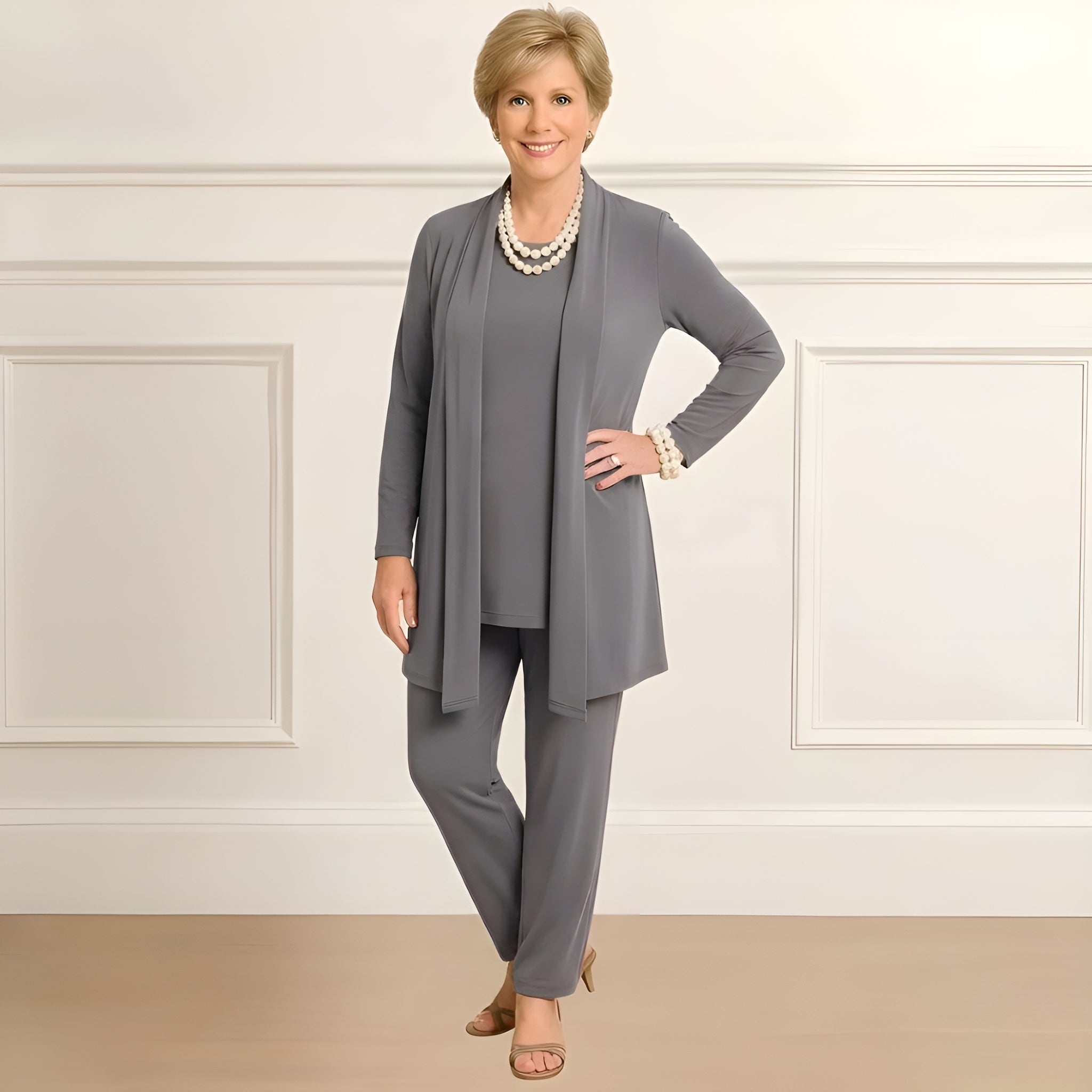Women's Cardigan Top & Pants Set