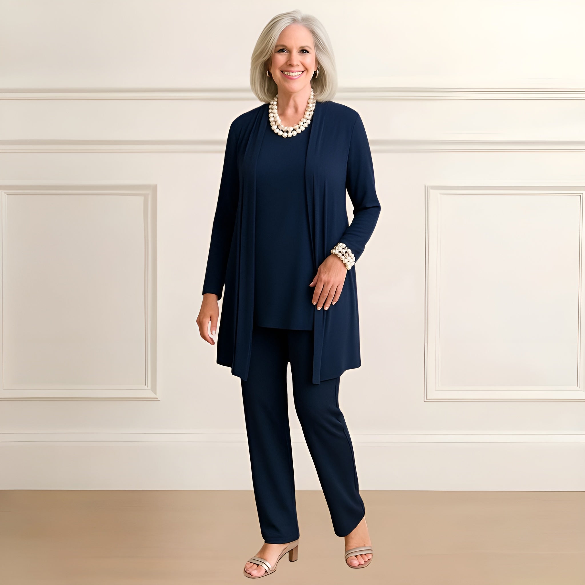 Women's Cardigan Top & Pants Set