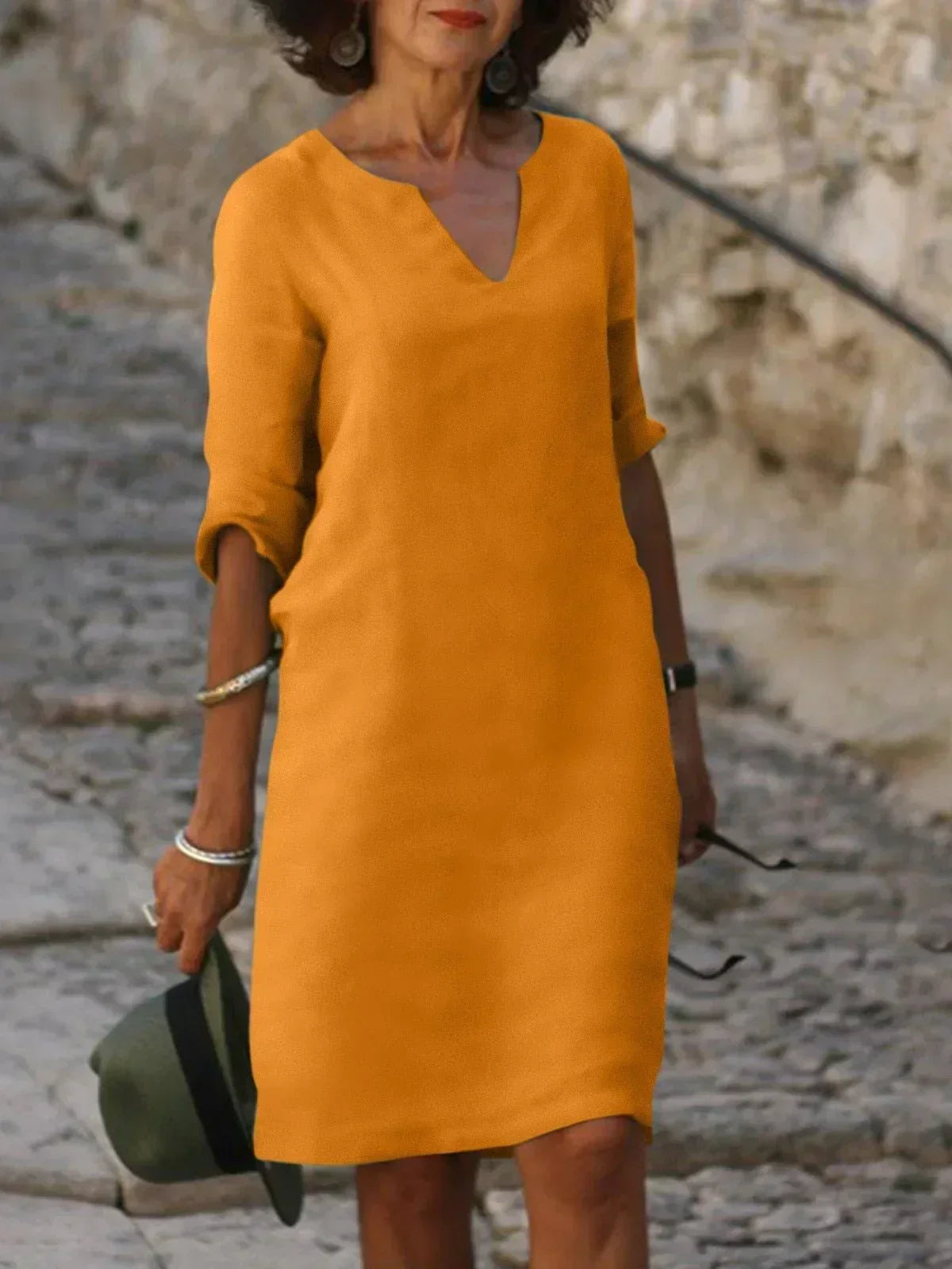 Women's Elegant Dress with V-Neck