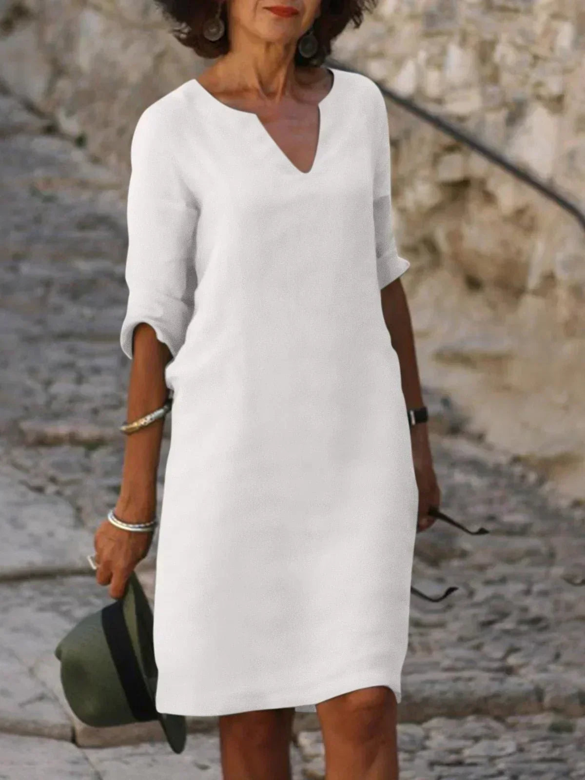 Women's Elegant Dress with V-Neck