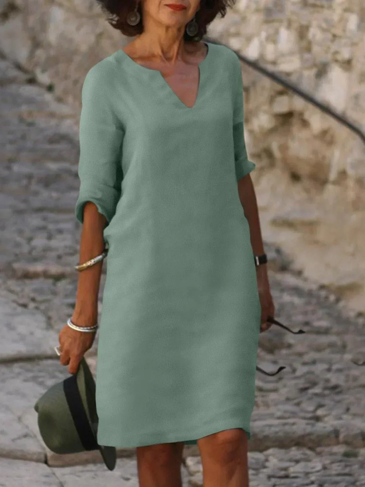 Women's Elegant Dress with V-Neck