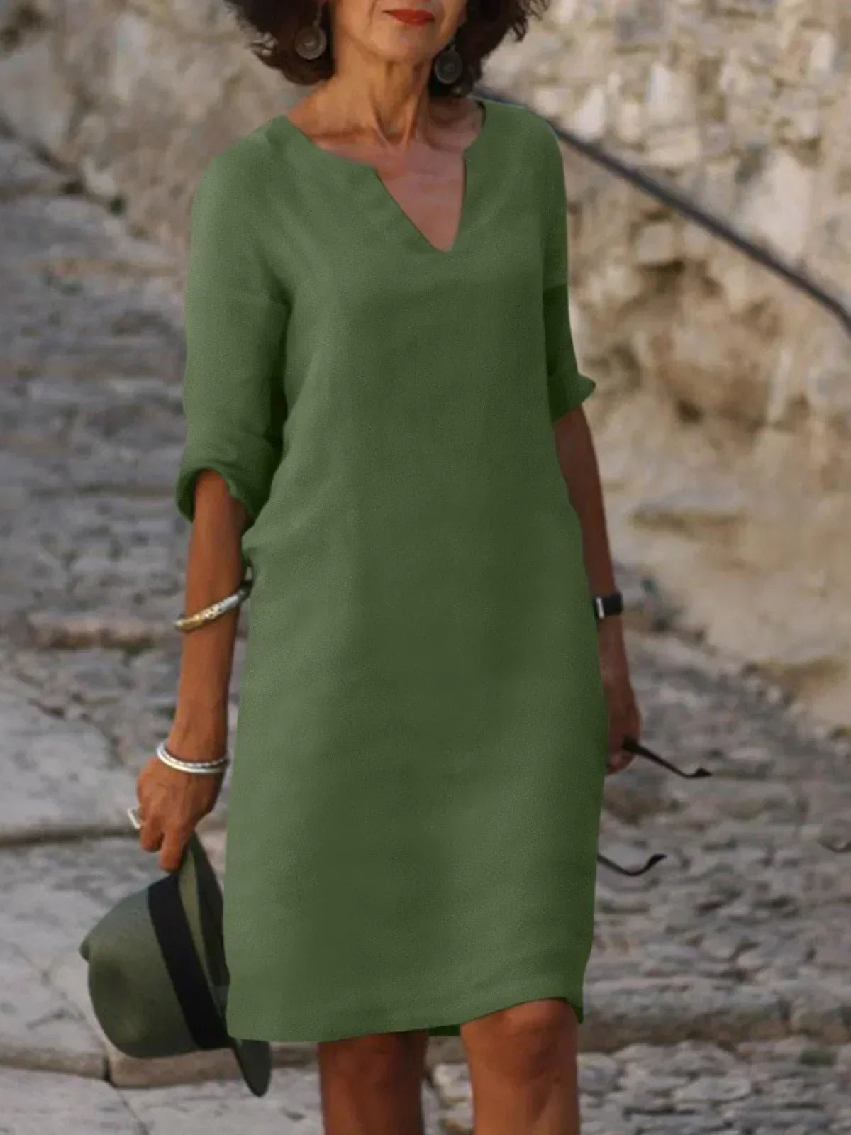 Women's Elegant Dress with V-Neck