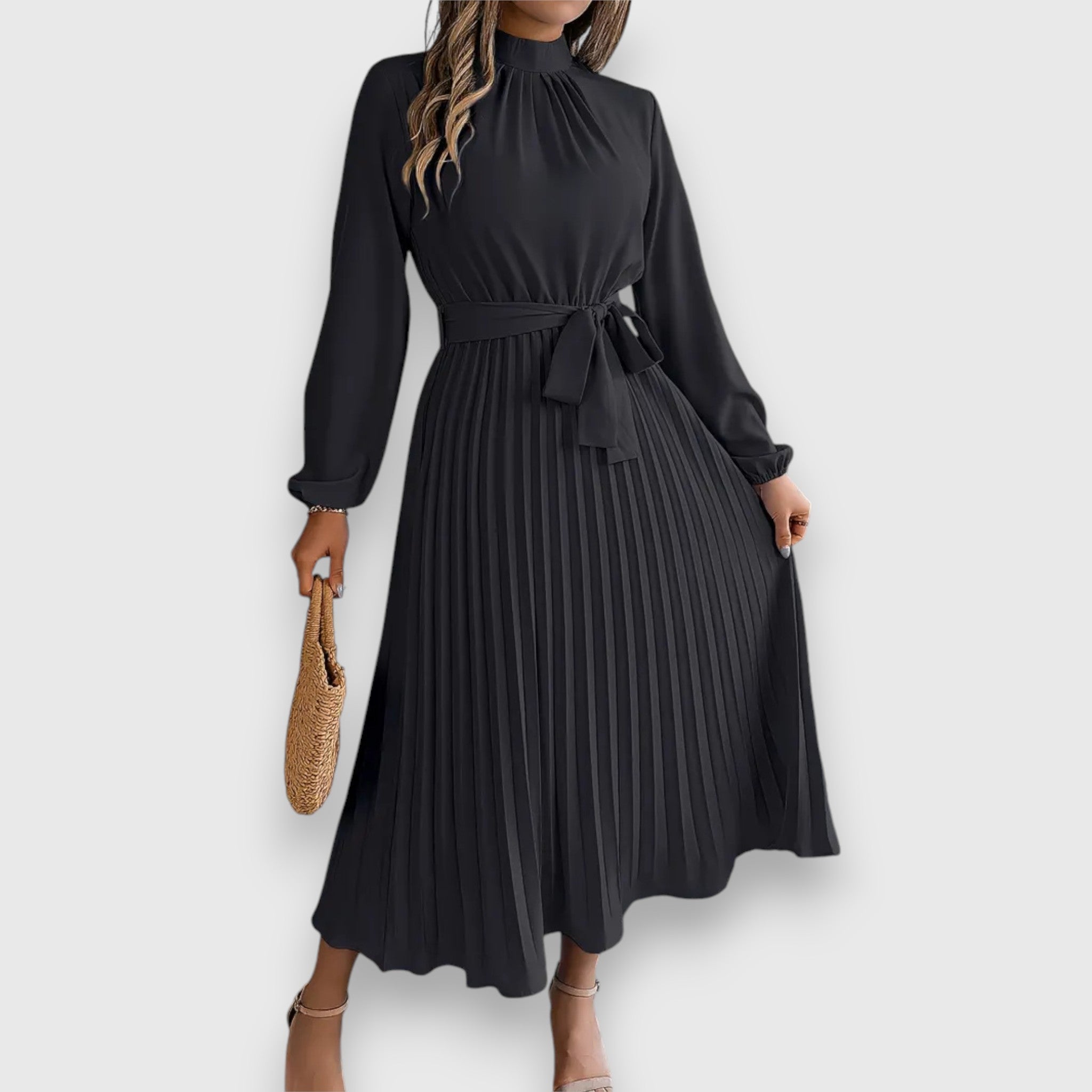 Women's Elegant Pleated Midi Dress
