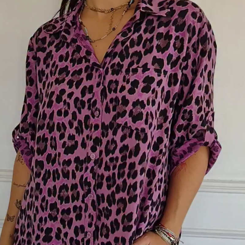 Women's Stylish Leopard Print Blouse