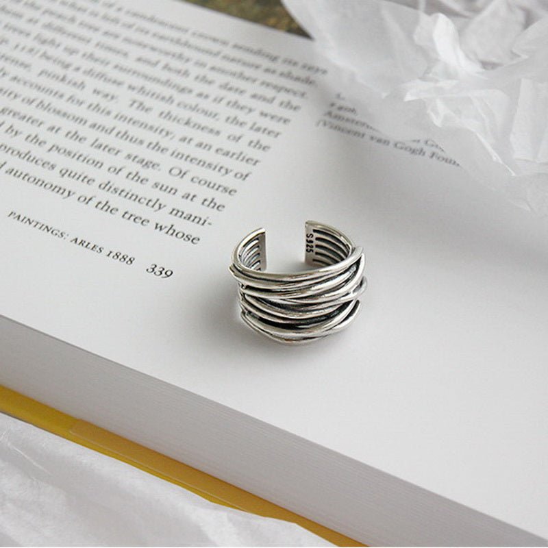 Women's Sterling Silver Adjustable Layered Ring