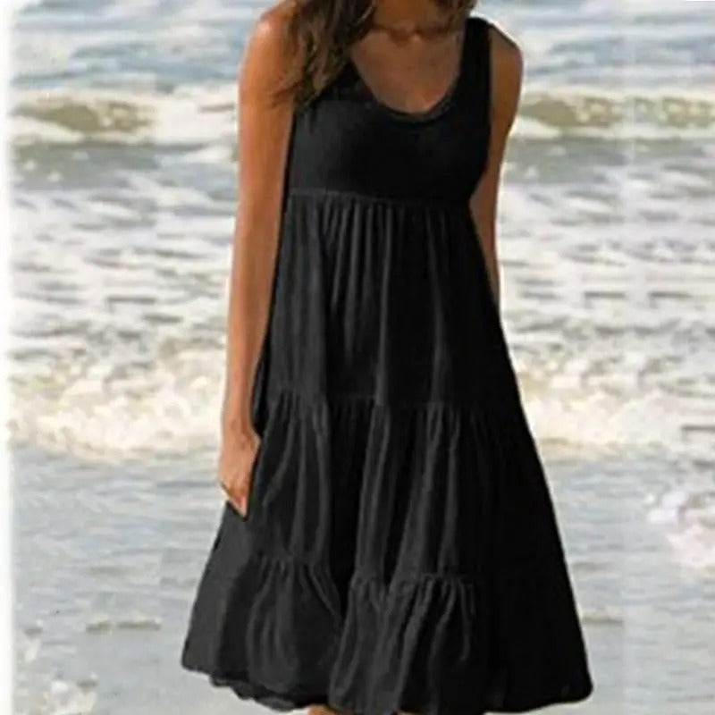 Women's Solid Bodycon Dress with Open Back