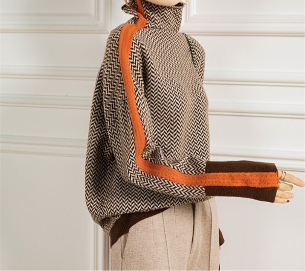 Women's Herringbone Luxe Turtleneck