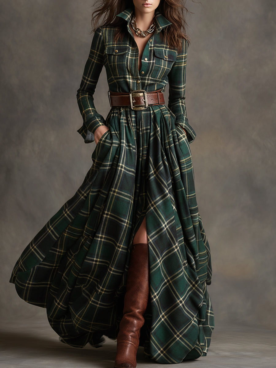 Women's Classic Button-Up Shirt Dress