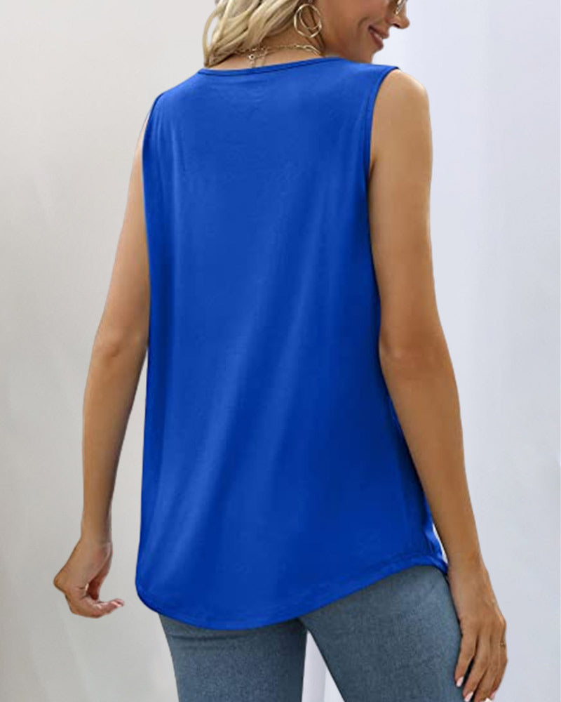 Women's Sleeveless Top with Square Neckline