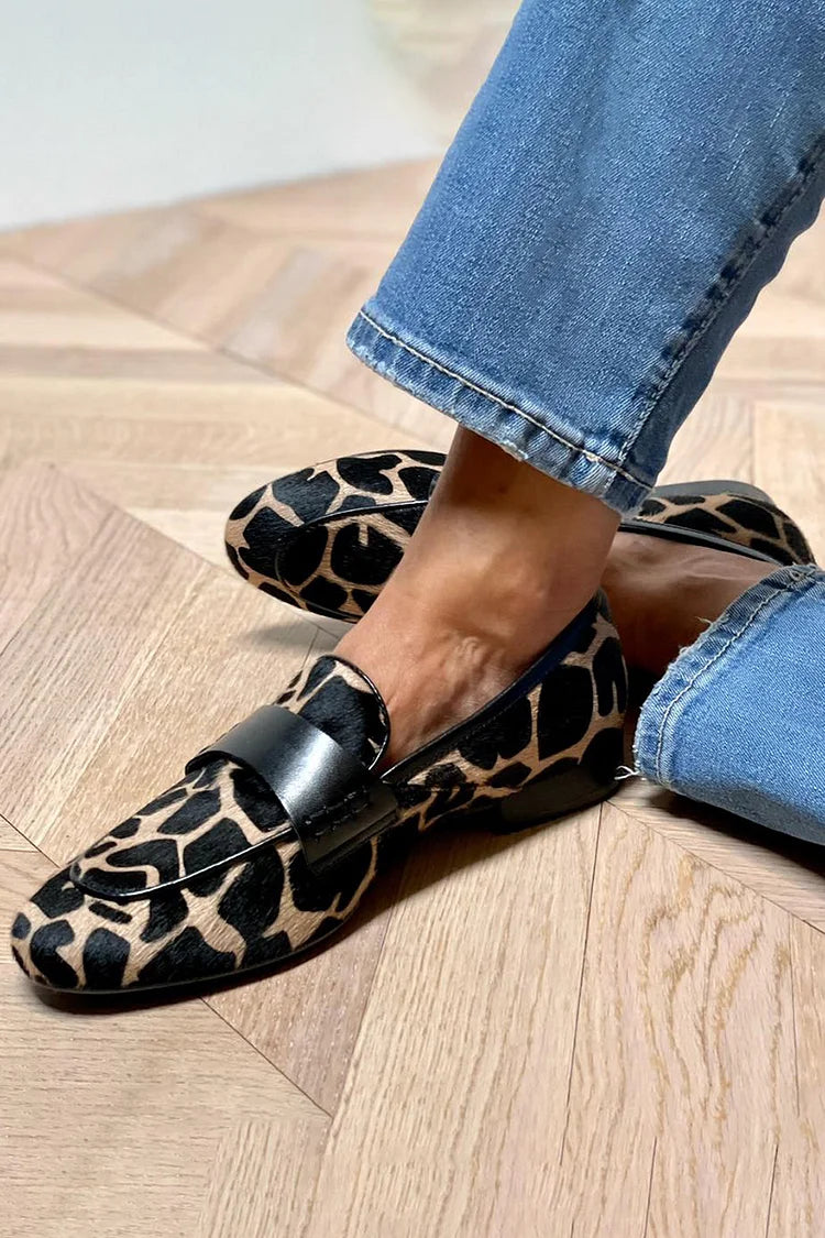 Women's Cozy and Stylish Cow Print Loafers