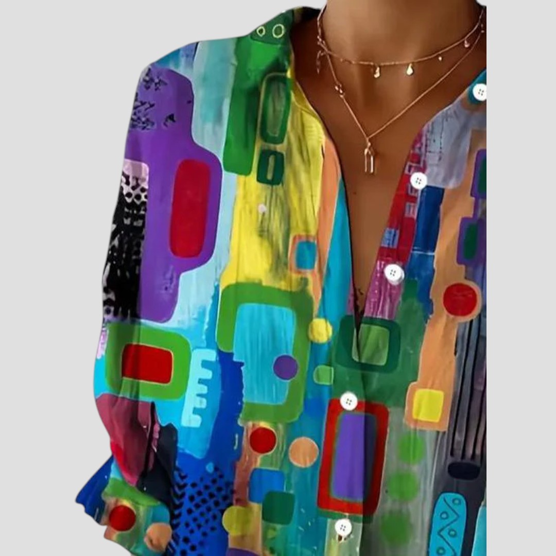 Women's Elegant Blouse with Geometric Pattern