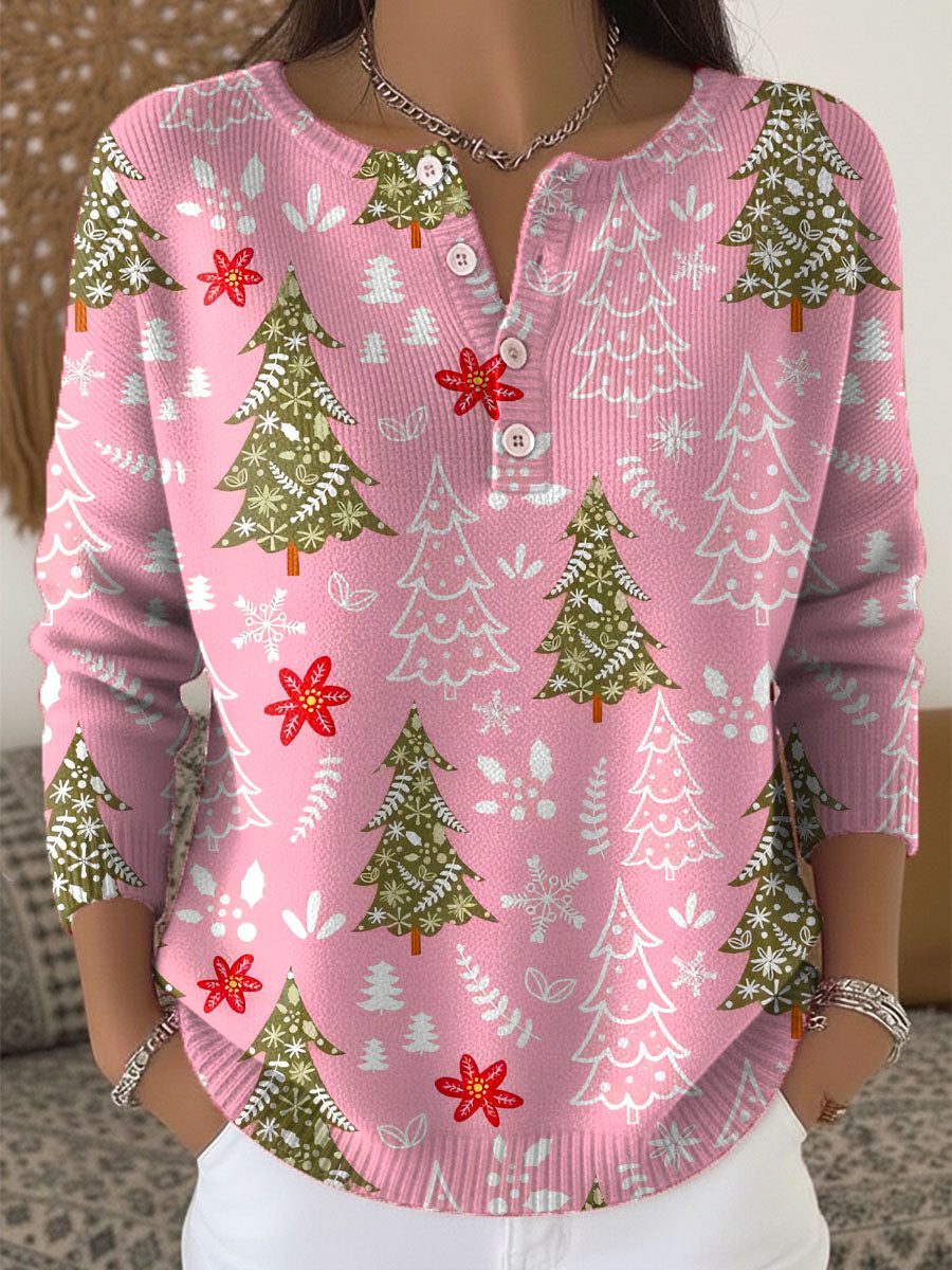 Women's Christmas Sweater with Buttons