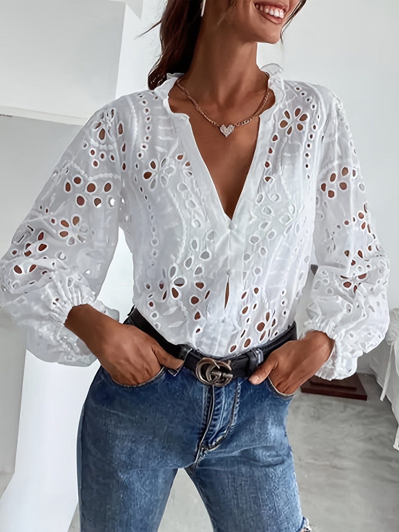Women's Floral Long-Sleeve Blouse