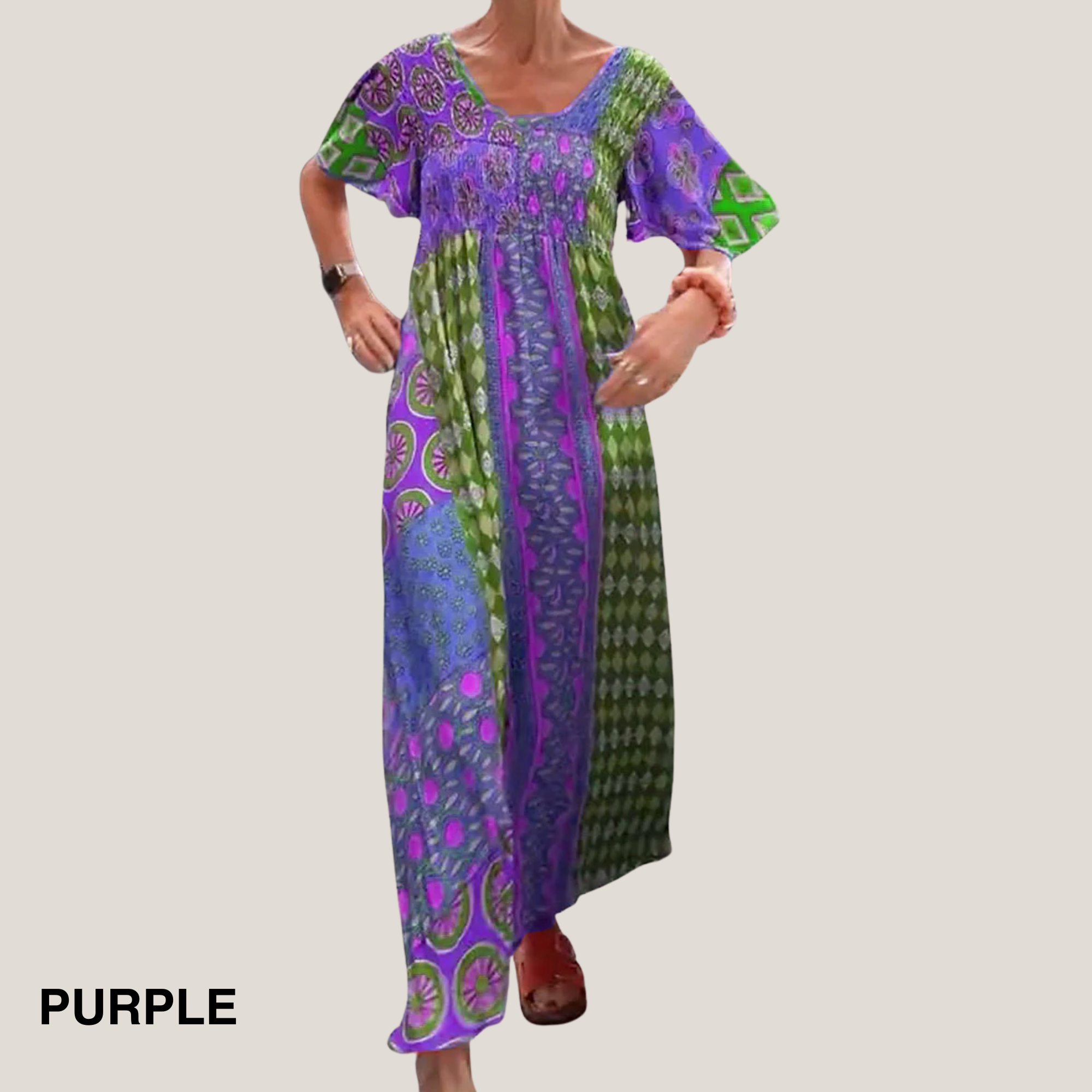 Women's Elegant Paisley Midi Dress