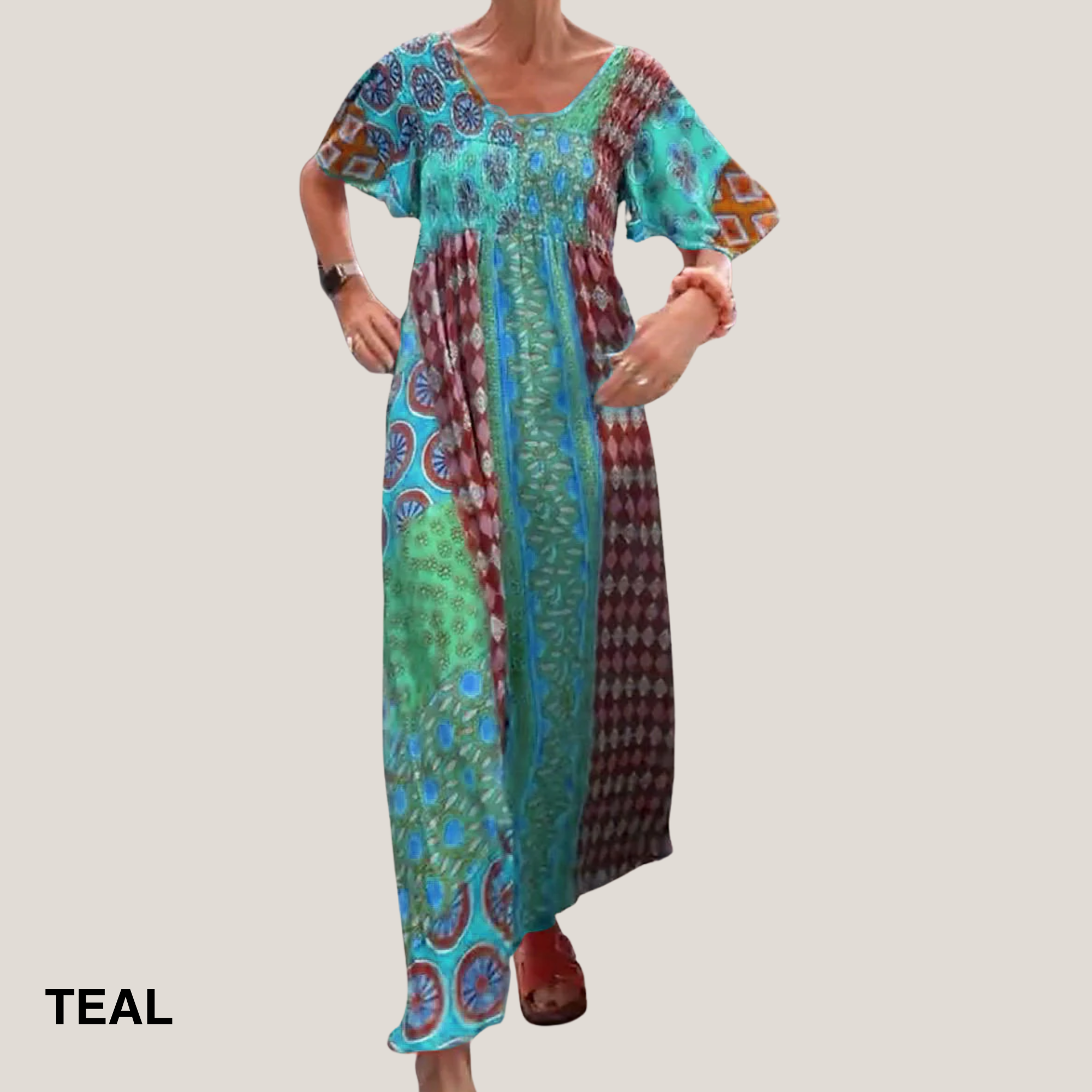 Women's Elegant Paisley Midi Dress