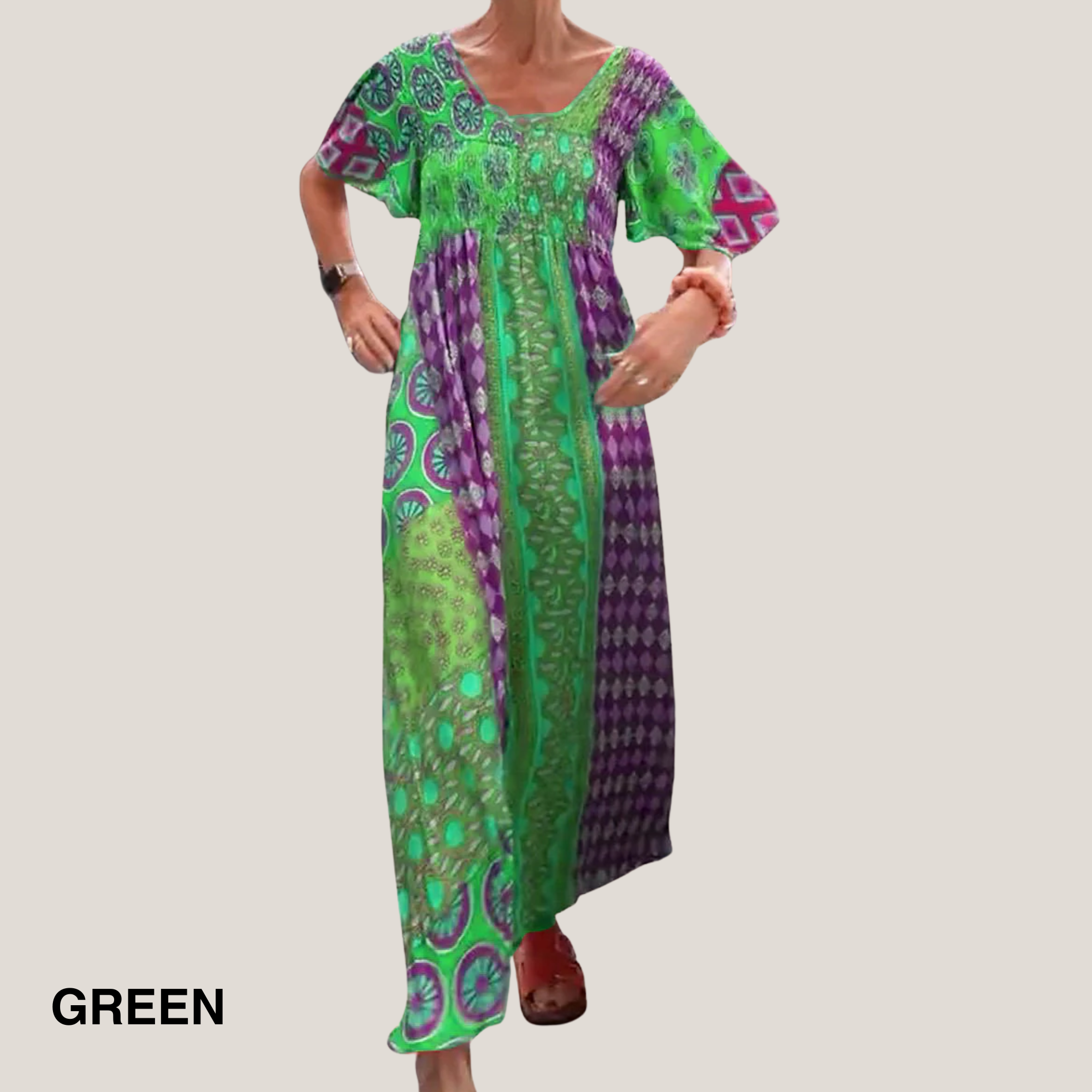 Women's Elegant Paisley Midi Dress