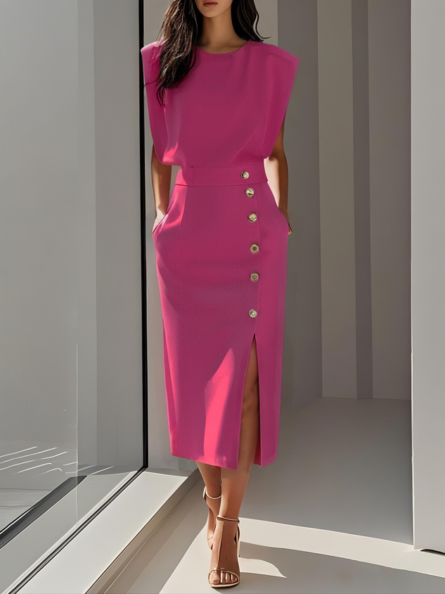 Women's Effortless Charm Midi Dress