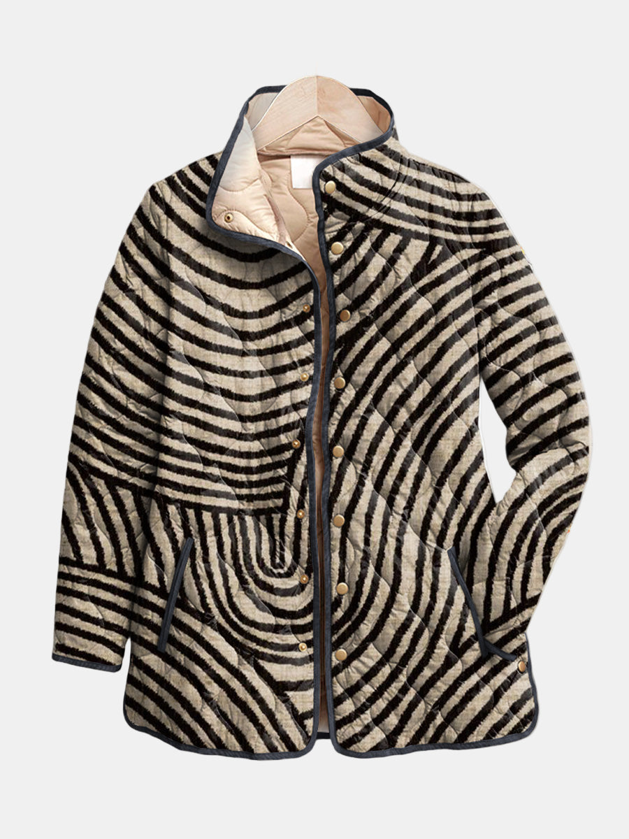 Women's Retro Circle Design Quilted Jacket