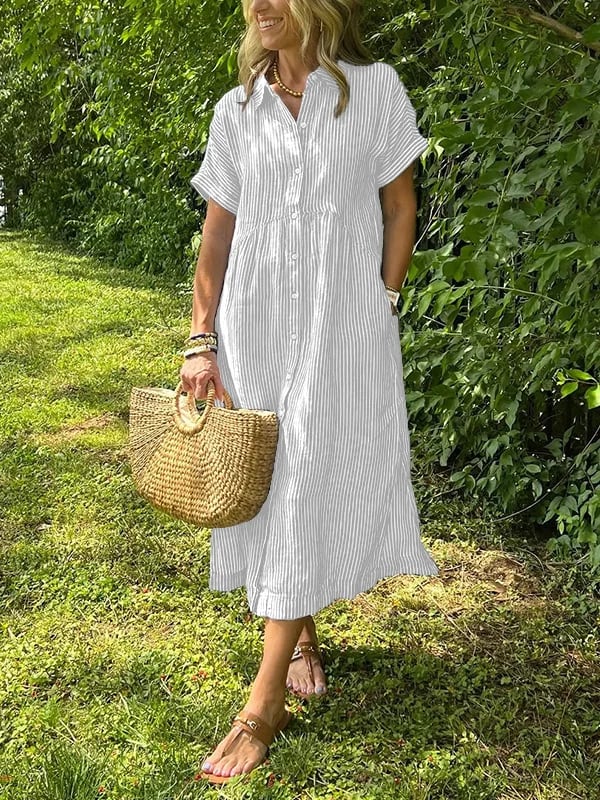 Women's Striped Button-Up Shirt