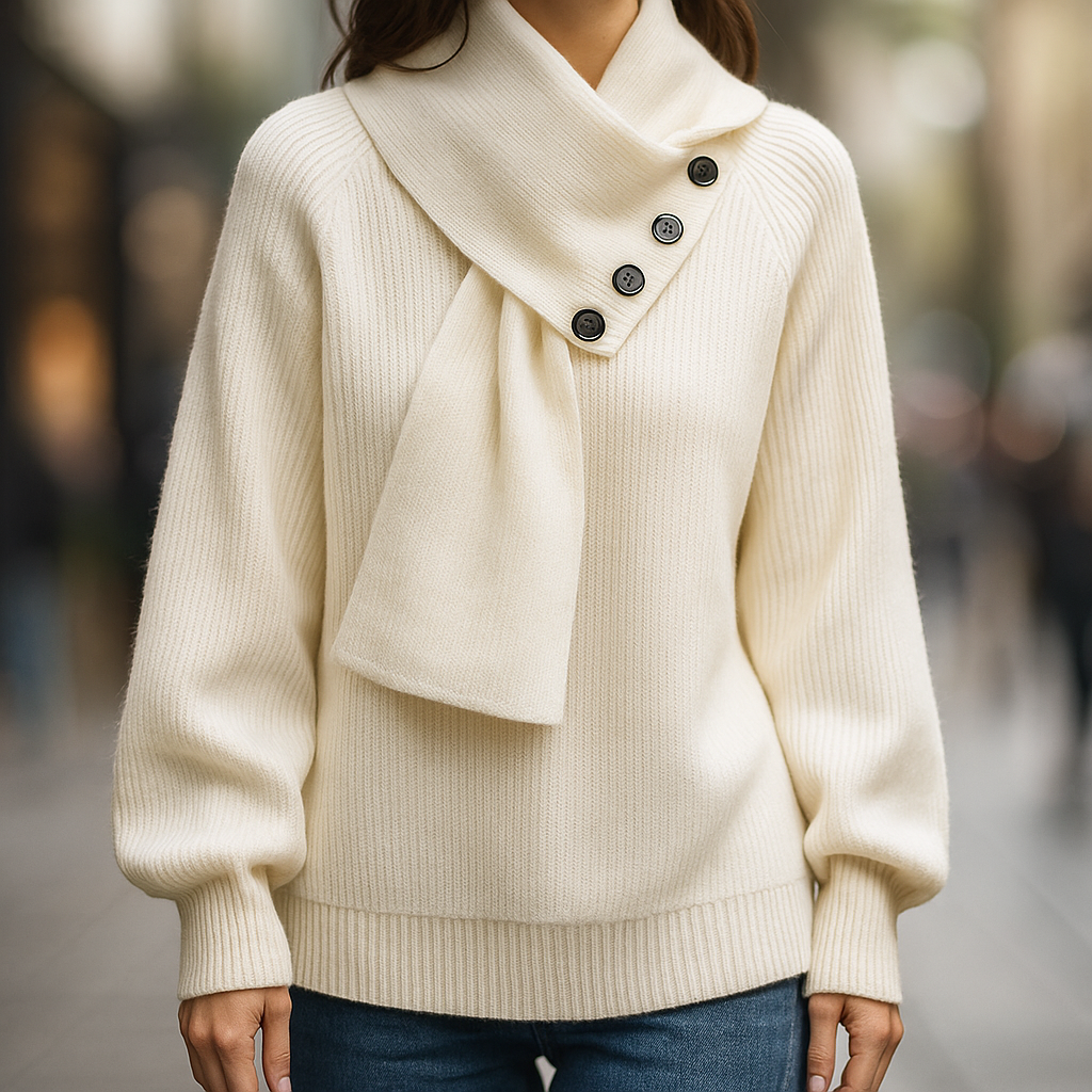 Women's Cozy Scarf-Neck Sweater
