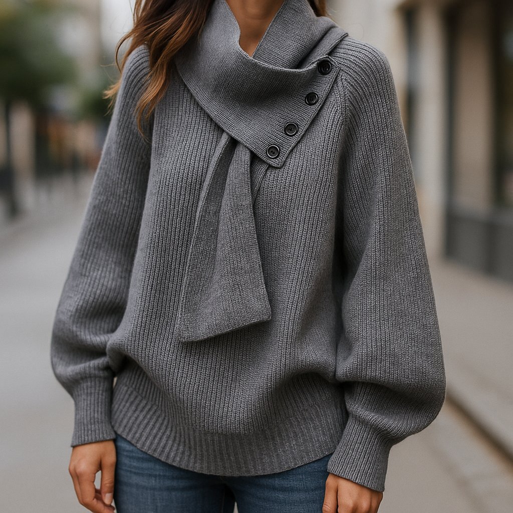 Women's Cozy Scarf-Neck Sweater