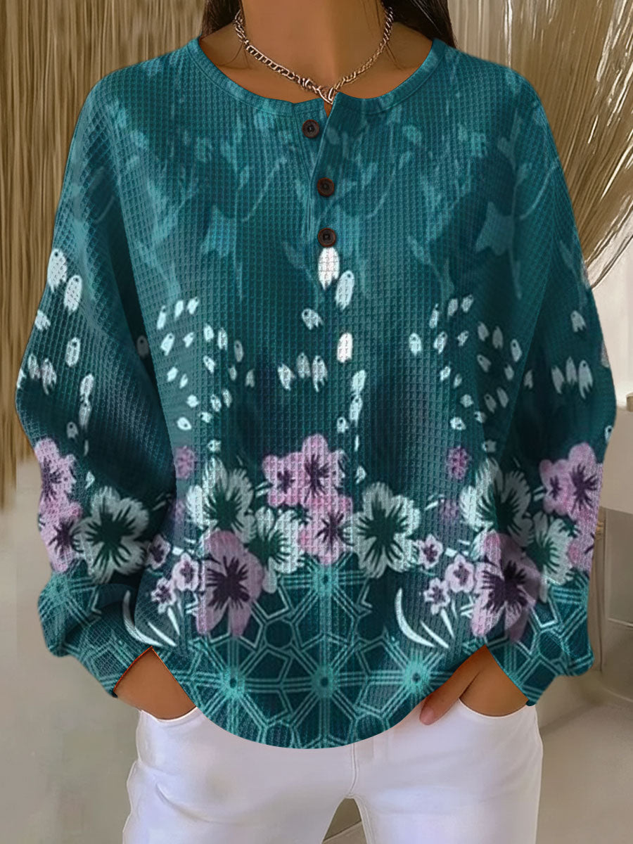 Women's Pullover with Floral Pattern