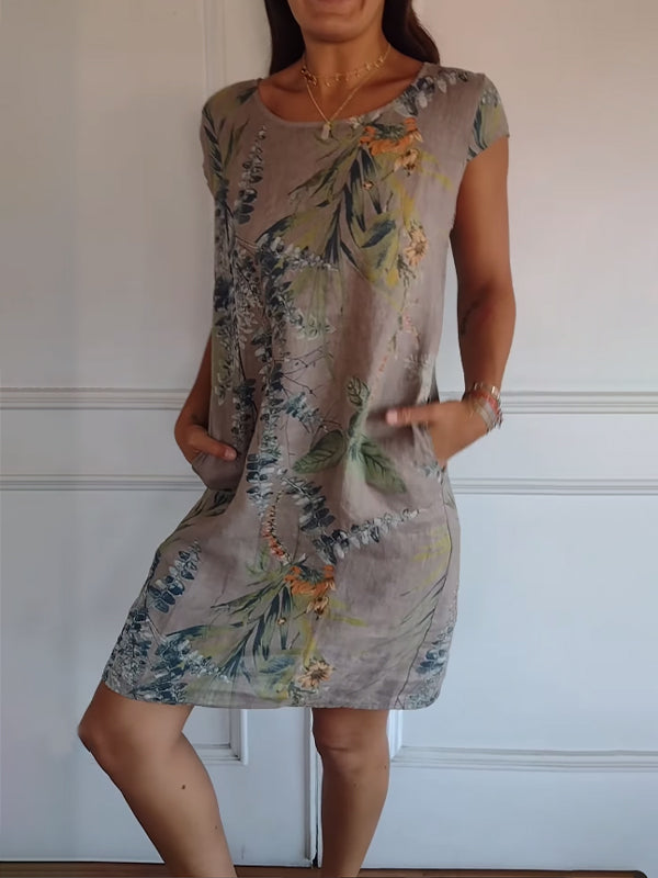 Women's Comfortable Dress with Round Neck