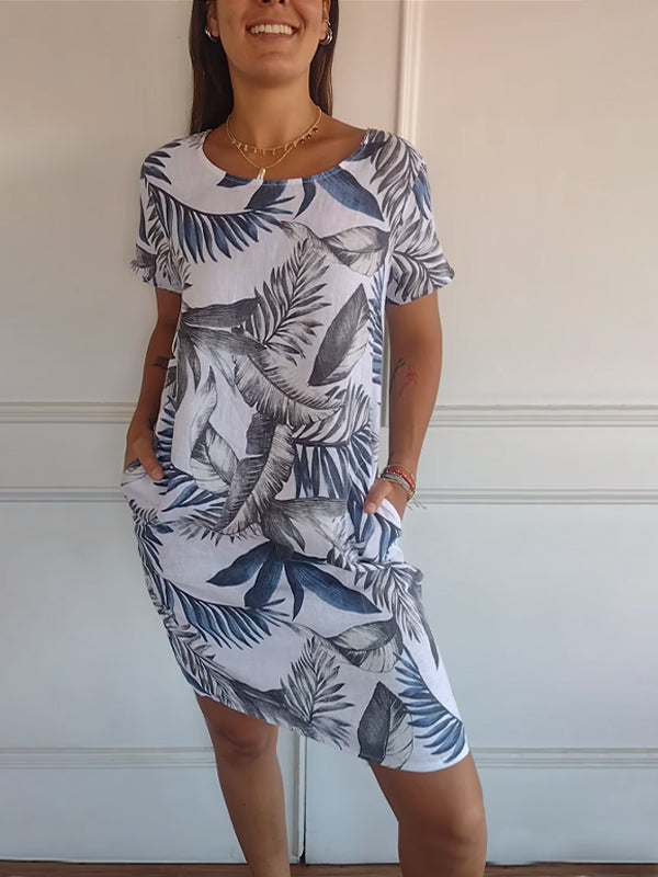 Women's Comfortable Dress with Round Neck