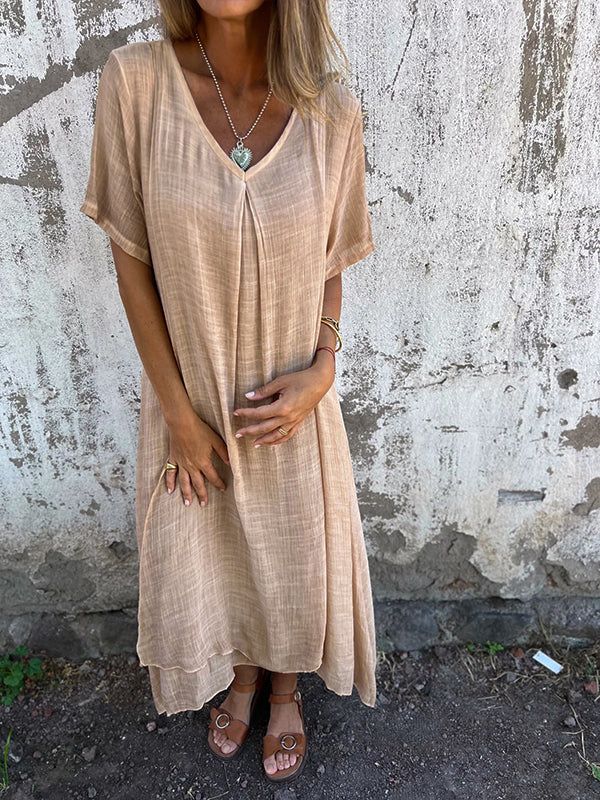 Women's Loose V-neck Dress
