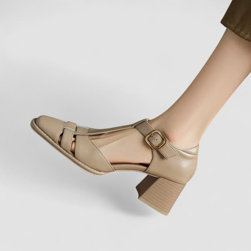 Women's Orthopedic T-Strap Block Heels